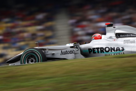 Schumacher og Mercedes havde et kedeligt løb i Tyskland - endda overhalet med én omgang af konkurrenterne
